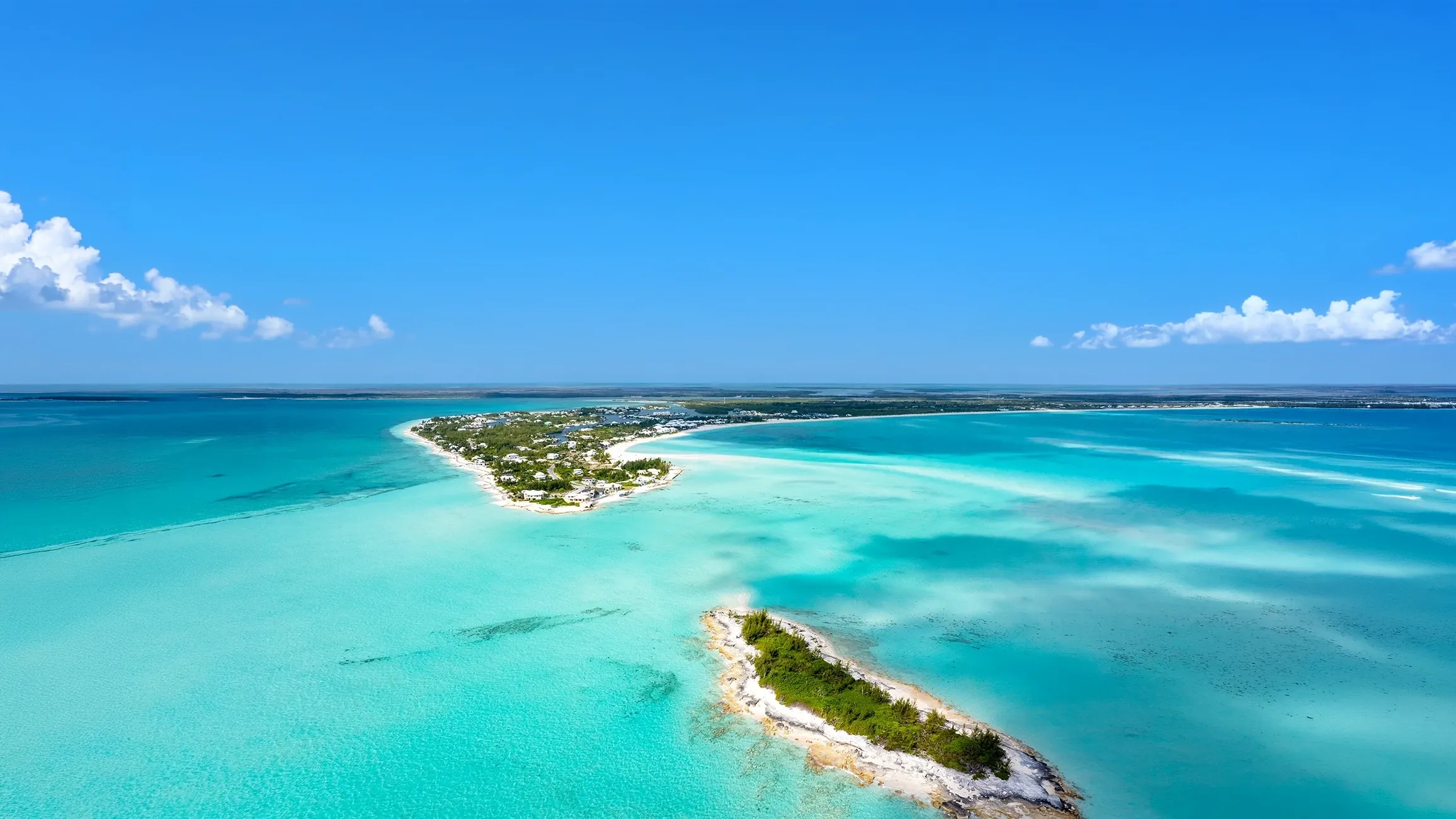Aerial of Treasure Cay, Bahamas